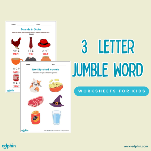 3 Letter Jumbled Word Worksheet