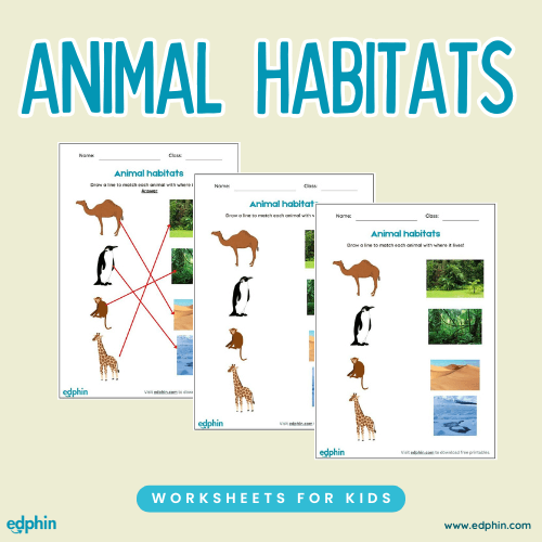 Animal Habitats Printable For Kids