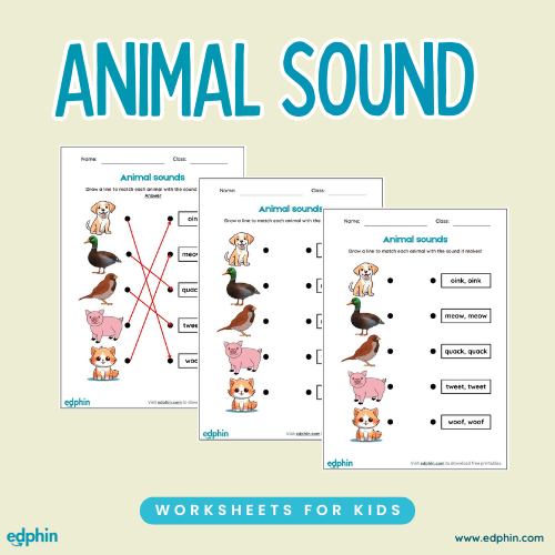 Animal sounds Printable For Kids