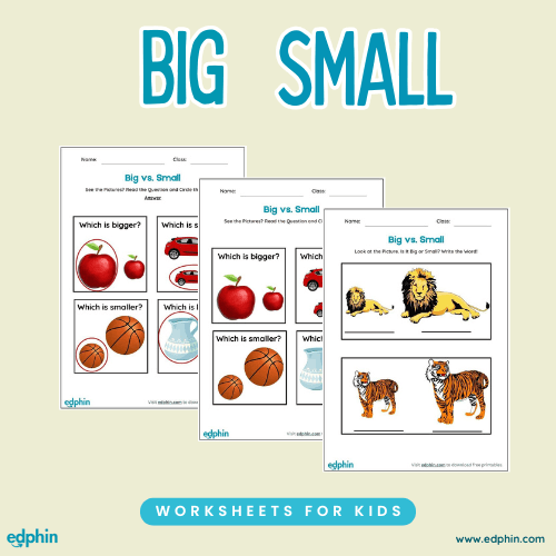 Big vs Small Size Comparison Printable For Kids