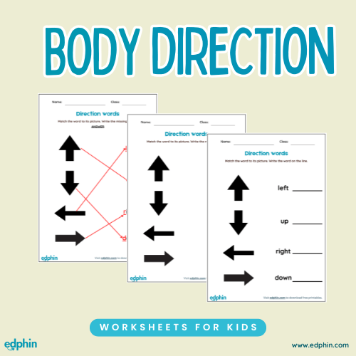 Body Direction Words Practice Worksheet