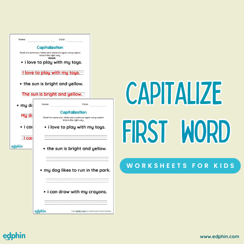 Capitalize The First Word Of Sentence Worksheet