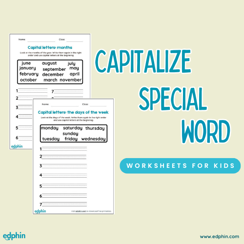 Capitalize The Special Words Worksheet