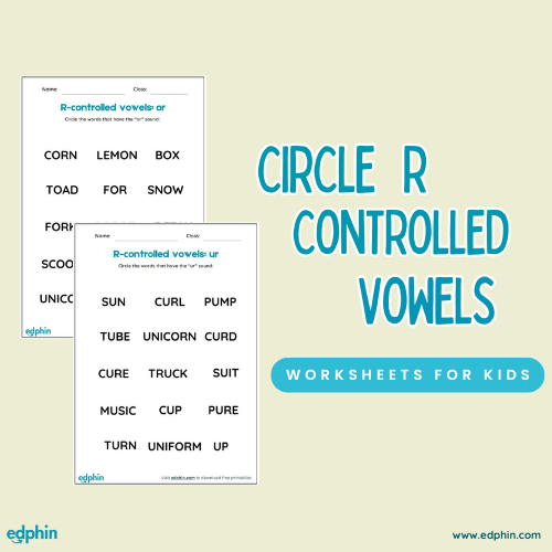 Circle The R Controlled Vowels Cards Printable For Kids