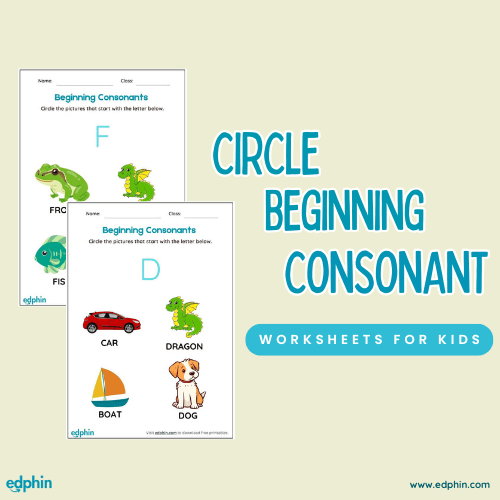 Circle The Beginning Consonant Words Worksheet