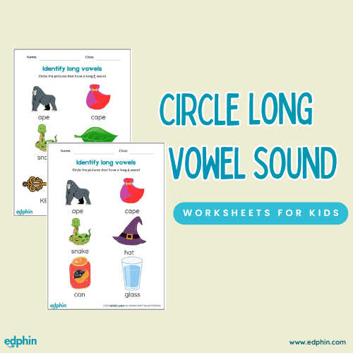 Circle The Long Vowel Sound Cards Printable For Kids