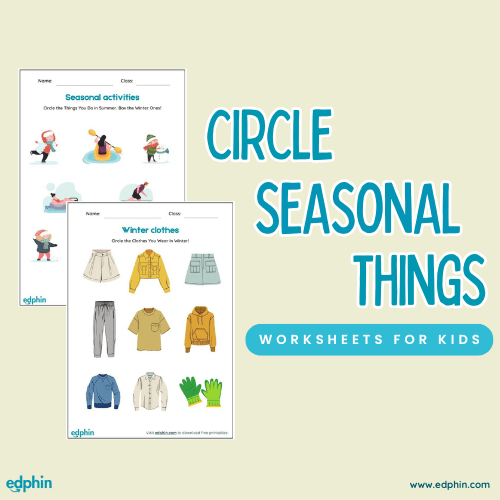 Circle The Seasonal Things & Activities Cards Printable For Kids
