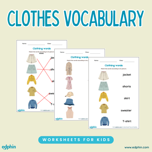 Clothing Vocabulary Cards Printable For Kids