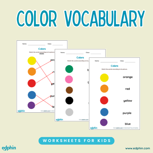 Color Vocabulary Cards Printable For Kids