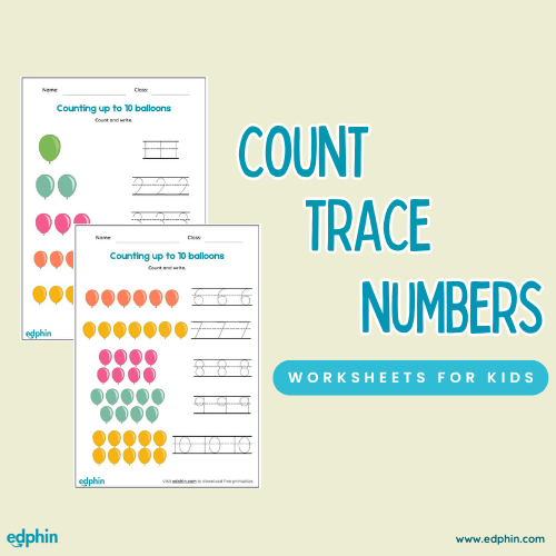 Count And Trace Number (1 to 10) Worksheet