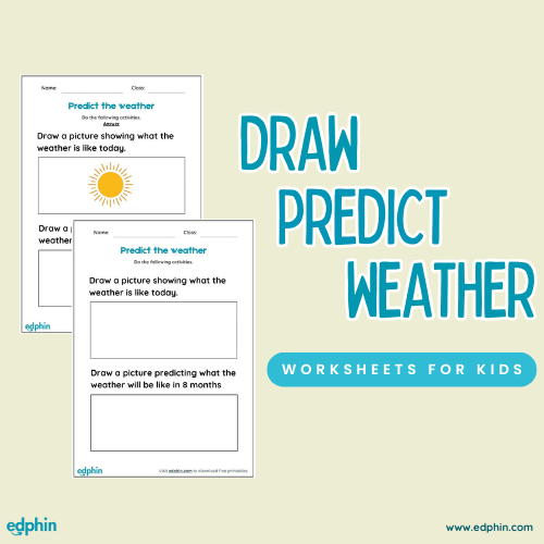 Predict & Draw The Weather Cards Printable For Kids