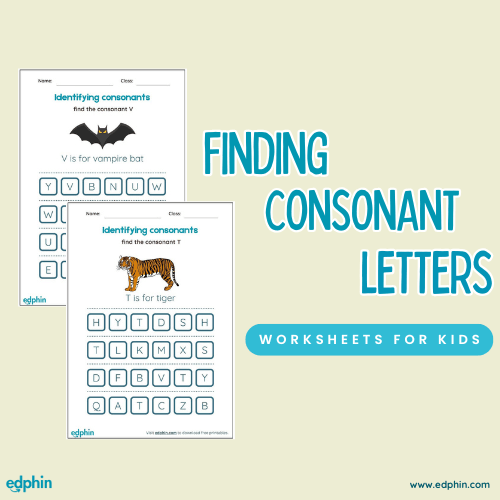 Finding Consonant Letters Worksheet