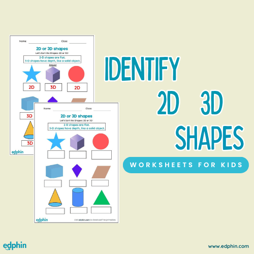 Identify & Label 2D & 3D Shapes printable for kids