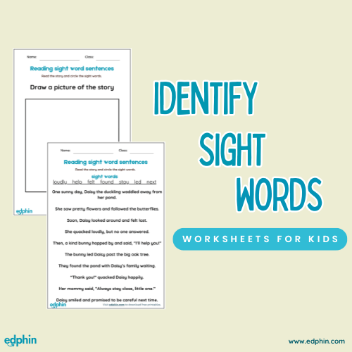 Read And Draw Sight Words Sentences printable for kids