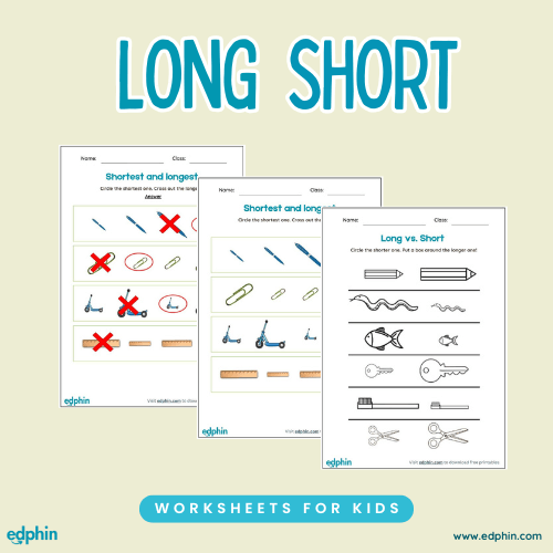 Long vs Short Size Comparison Printable For Kids