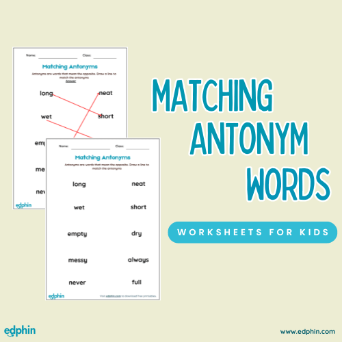 Matching Antonyms Printable For Kids