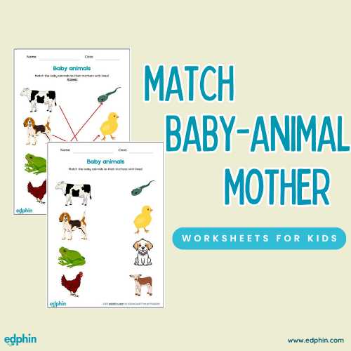 Match Baby Animals & Mothers Printable For Kids