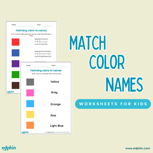 Match Colors To Their Names Worksheet