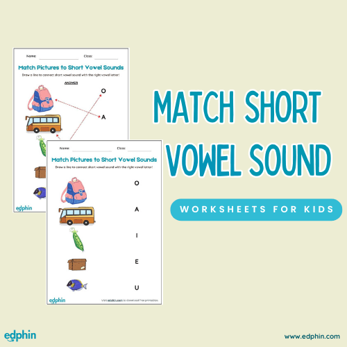 Match The Short Vowel Sounds Cards Printable For Kids