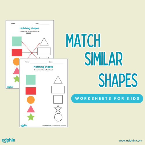 Match Similar Shapes printable for kids