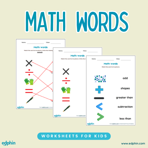 Math Words Practice Worksheet
