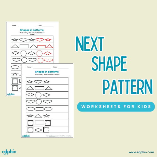 Next Shape In The Pattern printable for kids