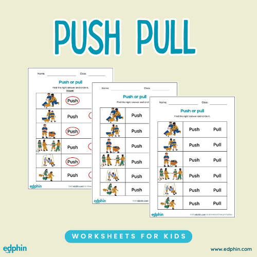 Push And Pull printable for kids