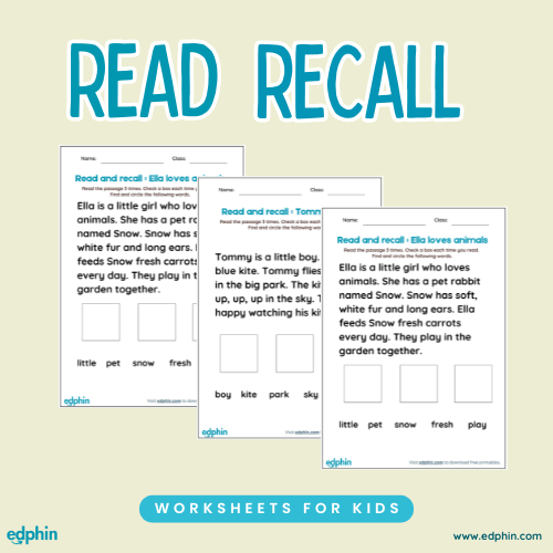 Read And Recall Worksheet