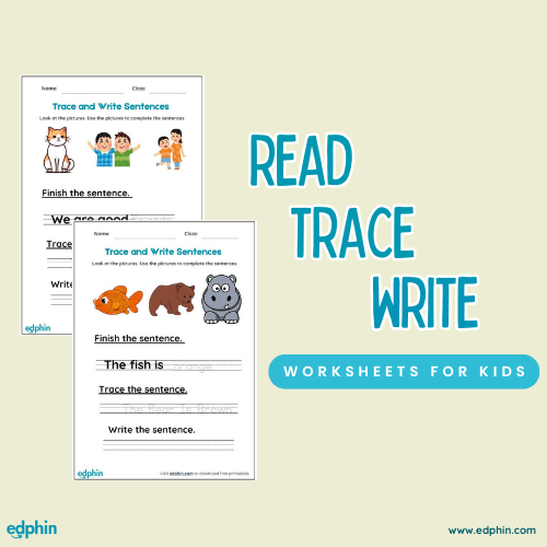 Read, Trace And Write New Sentences printable for kids