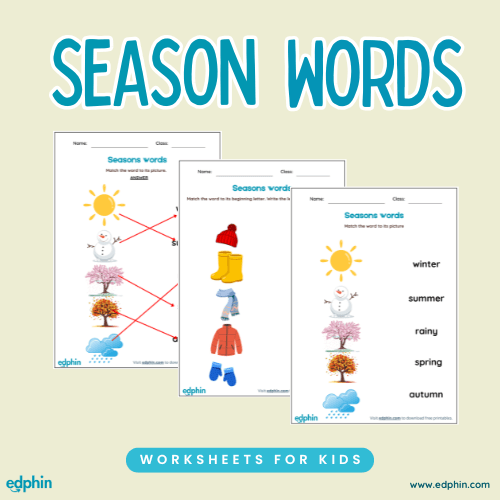 Season Words Practice Worksheet