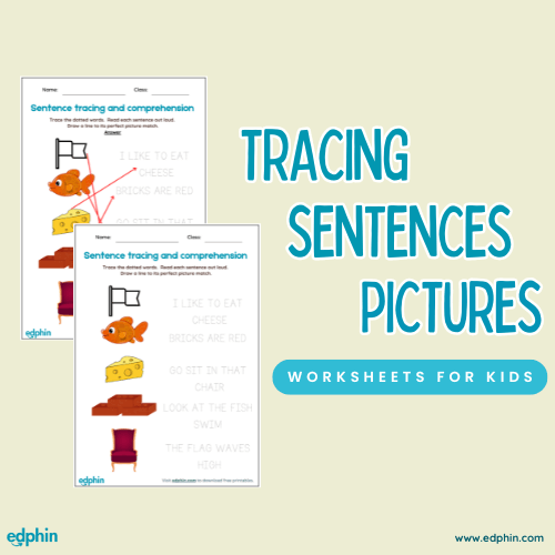Sentence Pictures Matching printable for kids