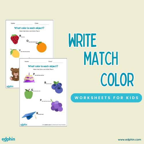 Match & Write Colors Worksheet