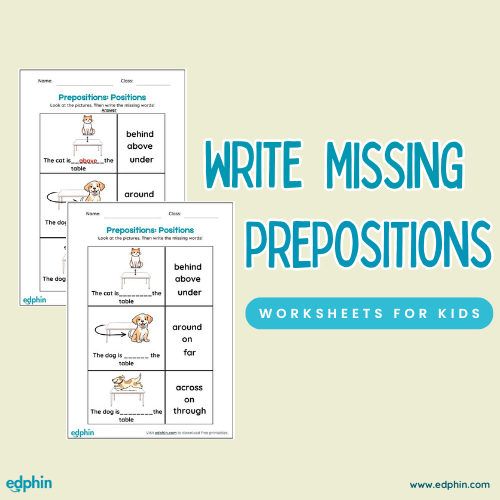 Prepositions Fill In The Blanks Worksheet