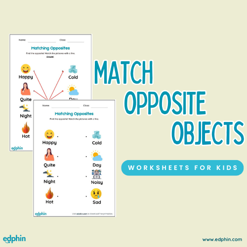 Match Opposite Objects Worksheet