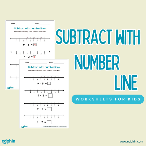Subtract With Line Printable For Kids