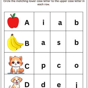 Matching Upper And Lower Case Letters Worksheet With Answer