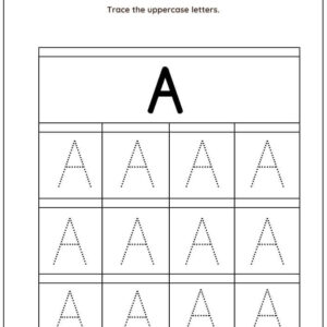 Uppercase Alphabets Tracing English Worksheet With Answer