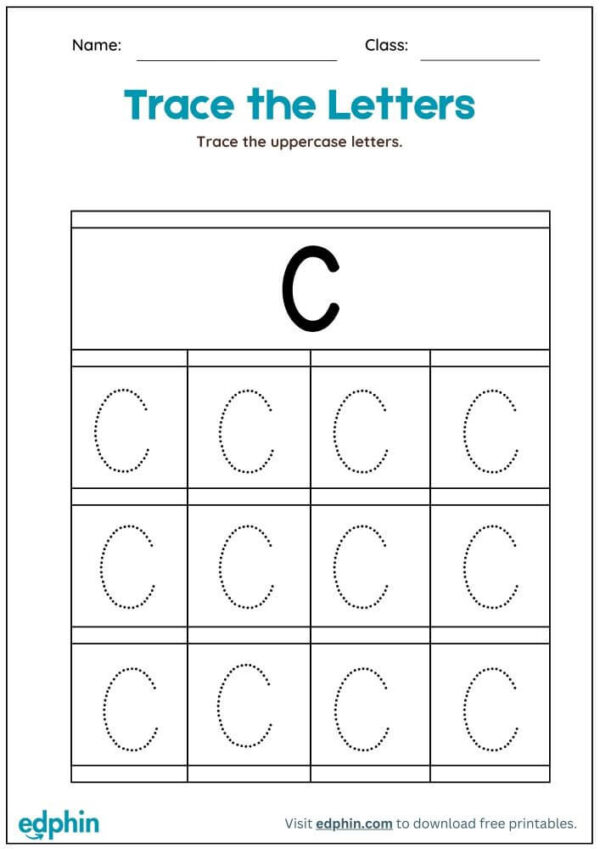 Uppercase Alphabets Tracing English Worksheet With Answer - Image 3
