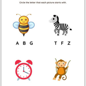 Circle The Beginning Sound Worksheet With Answer