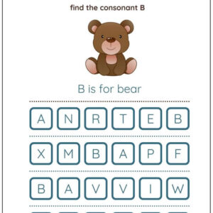 Finding Consonant Letters Worksheet With Answer