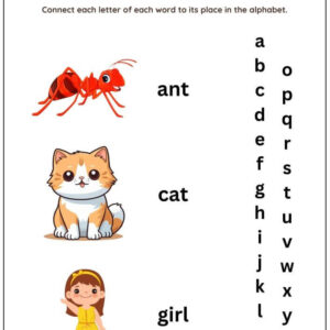 Matching Lowercase Letters To Make Words Worksheet With Answer