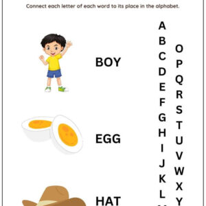 Matching Uppercase Letters To Make Words Worksheet With Answer