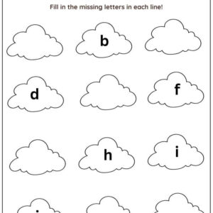 Writing Missing Lowercase Alphabets Worksheet With Answer