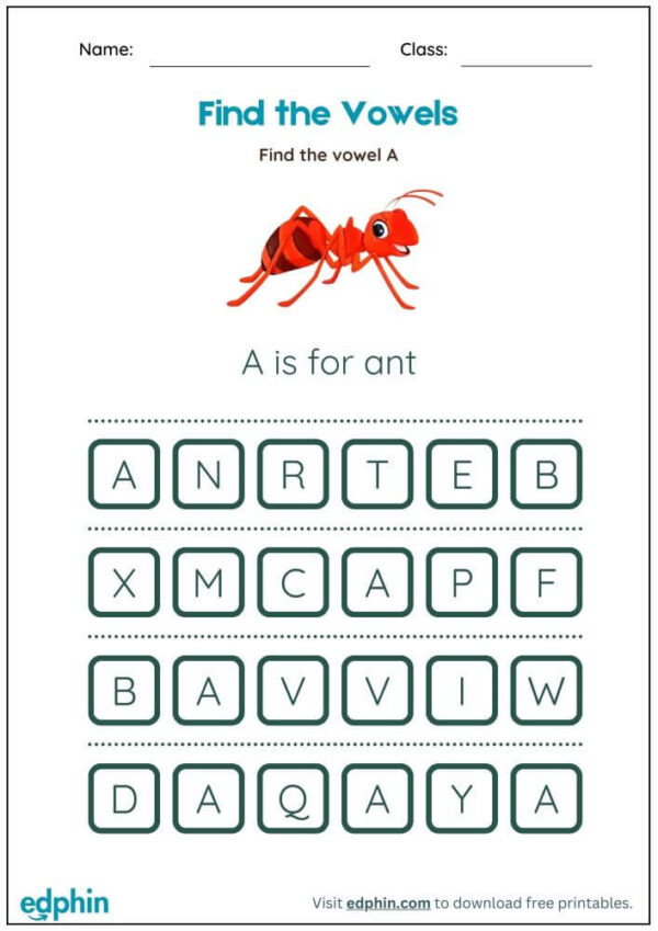 Circle The Beginning Vowel Letters Worksheet With Answer