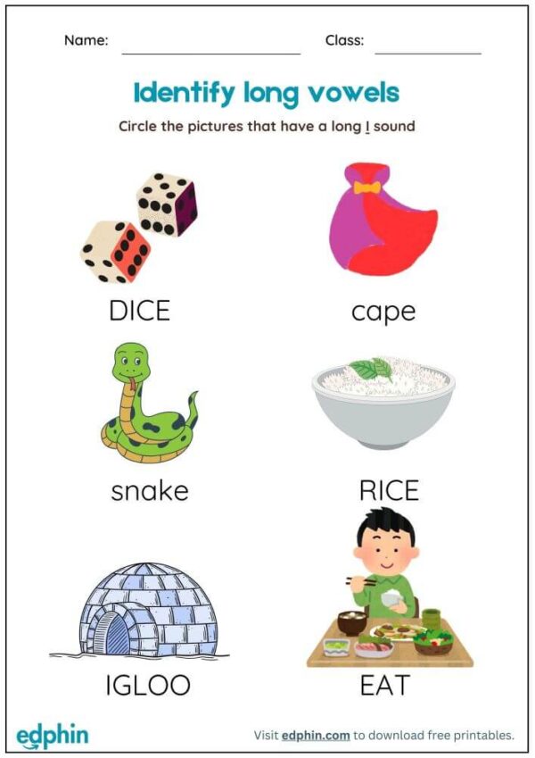 Circle The Long Vowel Sound Worksheet With Answer - Image 3
