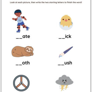 Write The Beginning Consonant Blend Worksheet With Answer
