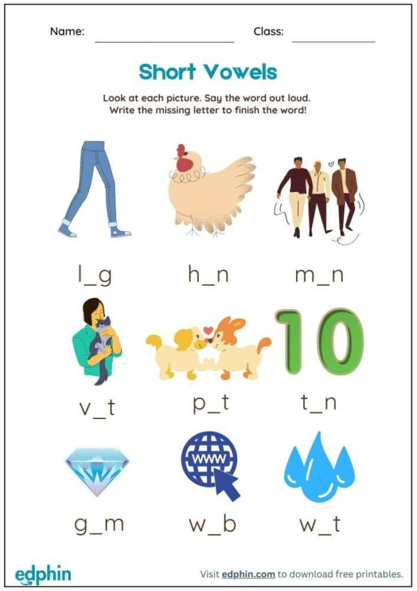 Write The Short Vowel Sound Worksheet With Answer - Image 2