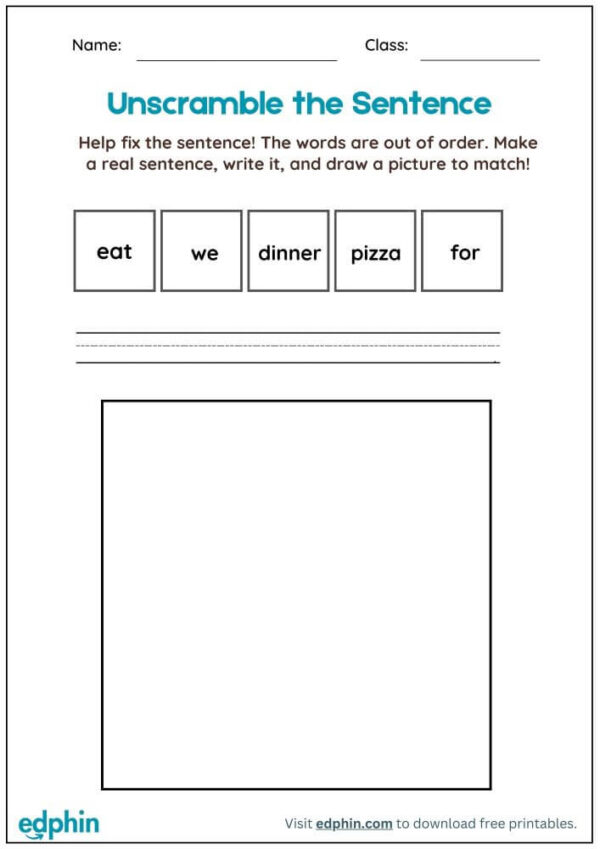 Write The Unscramble Sentences Worksheet With Answers - Image 2