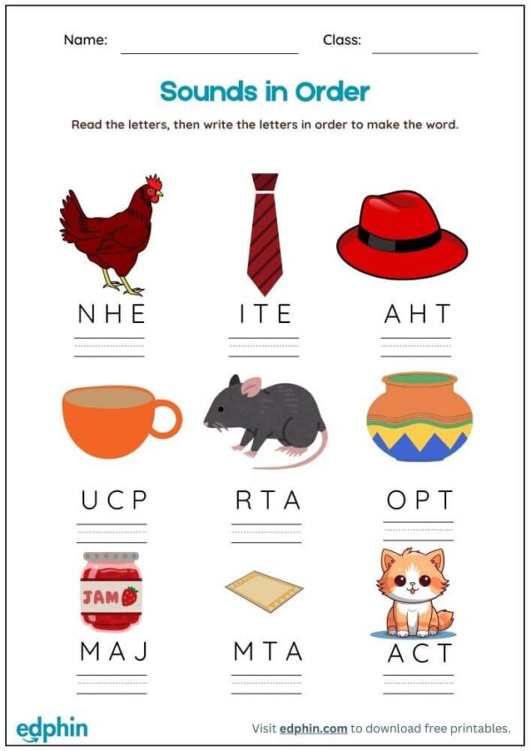 3 Letter Jumbled Word Worksheet With Answer - Image 2