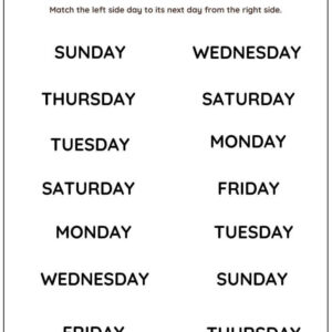 Calendar Vocabulary: Match Words With Pictures Worksheet With Answers